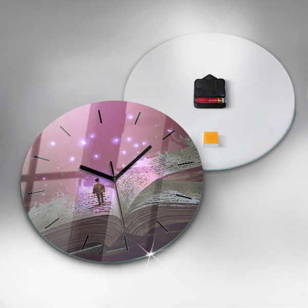 Orologio rotondo in vetro Libro di astrazione