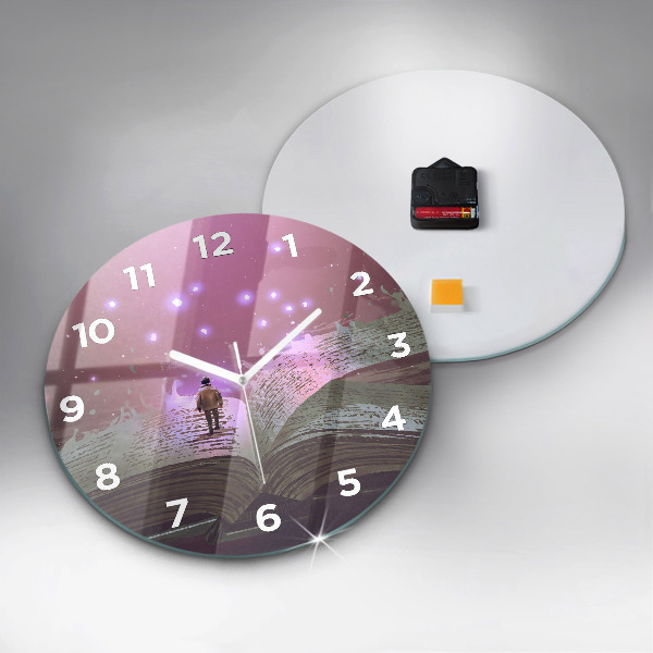 Orologio rotondo in vetro Libro di astrazione