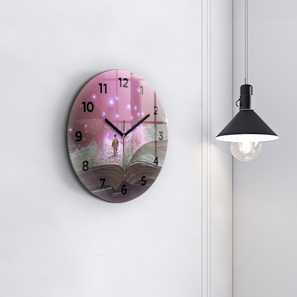 Orologio rotondo in vetro Libro di astrazione