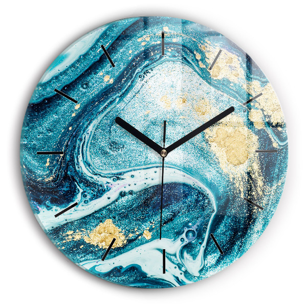 Orologio rotondo in vetro Marmo astratto