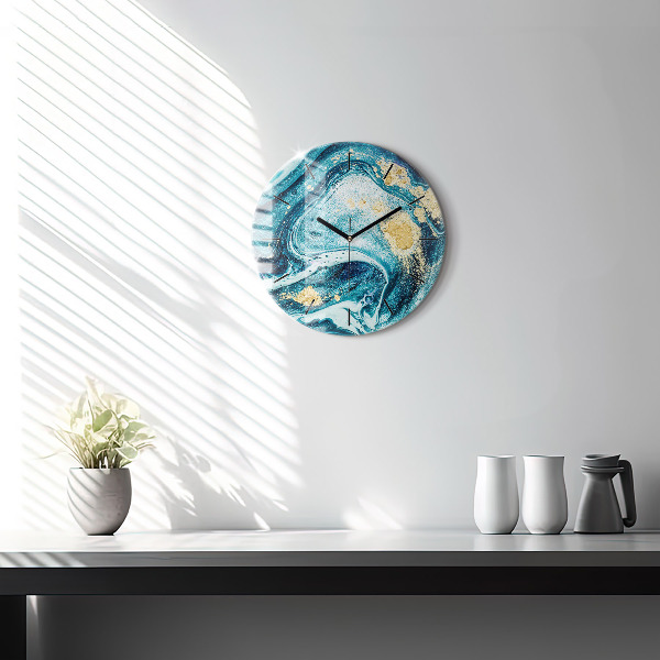 Orologio rotondo in vetro Marmo astratto