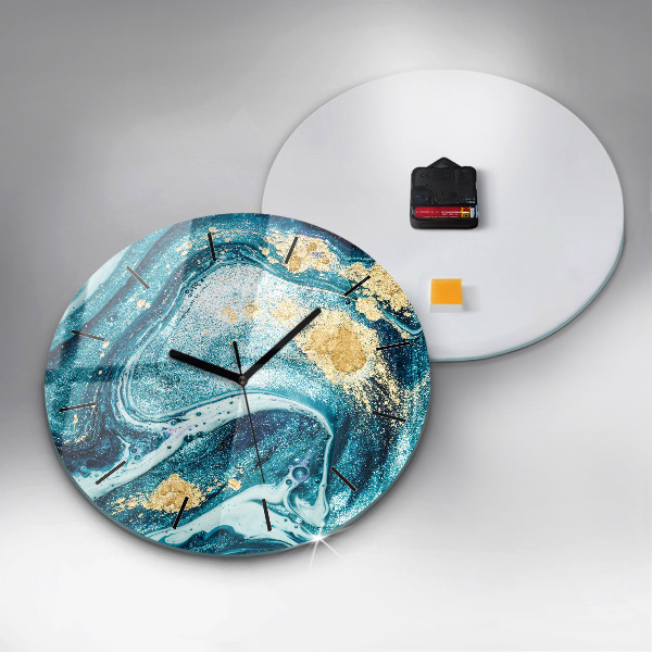 Orologio rotondo in vetro Marmo astratto