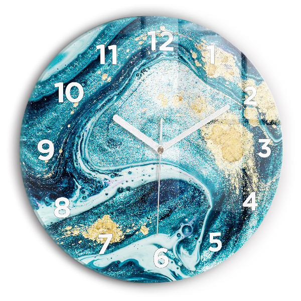 Orologio rotondo in vetro Marmo astratto