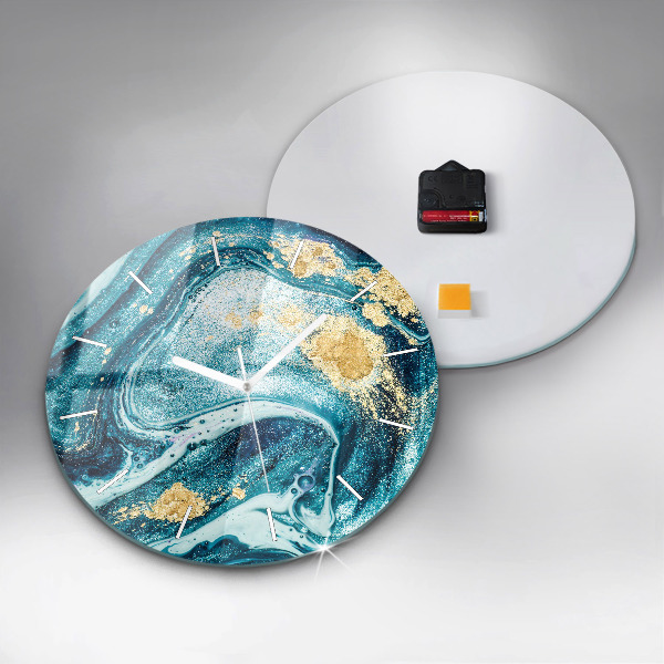 Orologio rotondo in vetro Marmo astratto