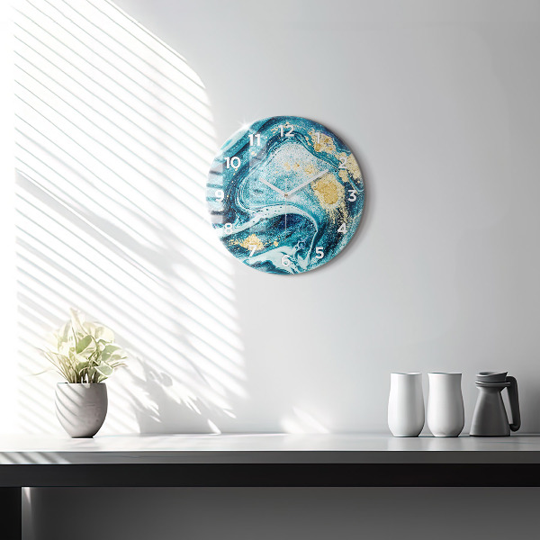 Orologio rotondo in vetro Marmo astratto