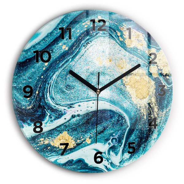 Orologio rotondo in vetro Marmo astratto