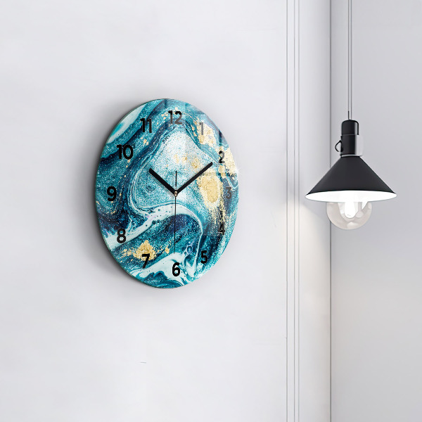 Orologio rotondo in vetro Marmo astratto