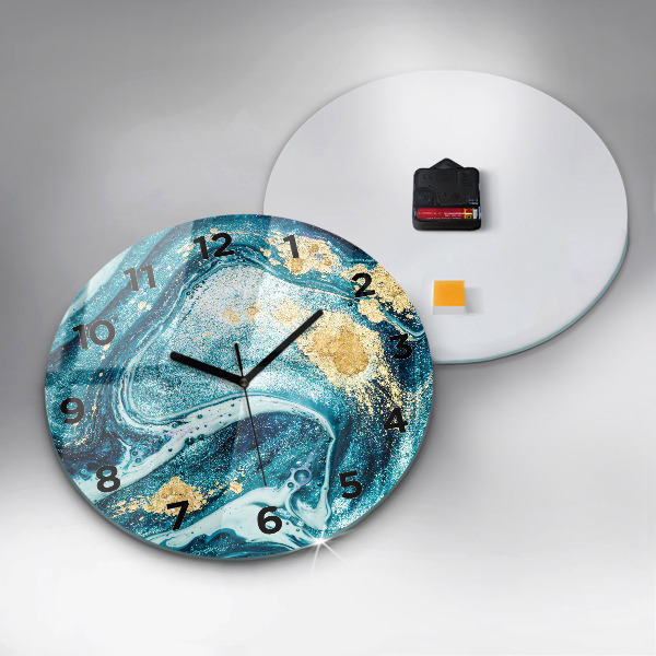 Orologio rotondo in vetro Marmo astratto