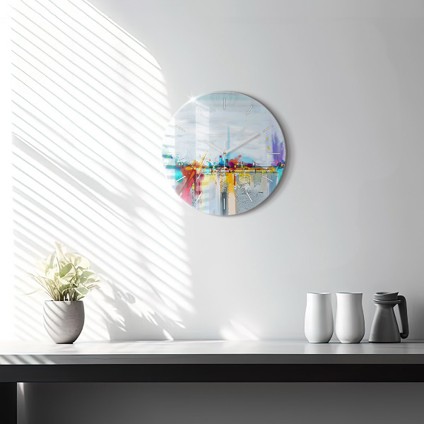 Orologio rotondo in vetro Ponte astratto