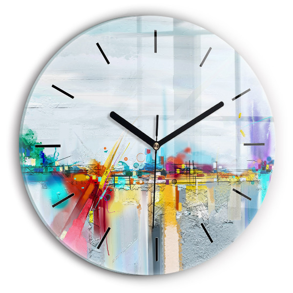 Orologio rotondo in vetro Ponte astratto