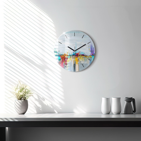 Orologio rotondo in vetro Ponte astratto