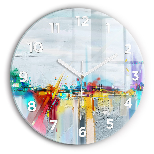 Orologio rotondo in vetro Ponte astratto