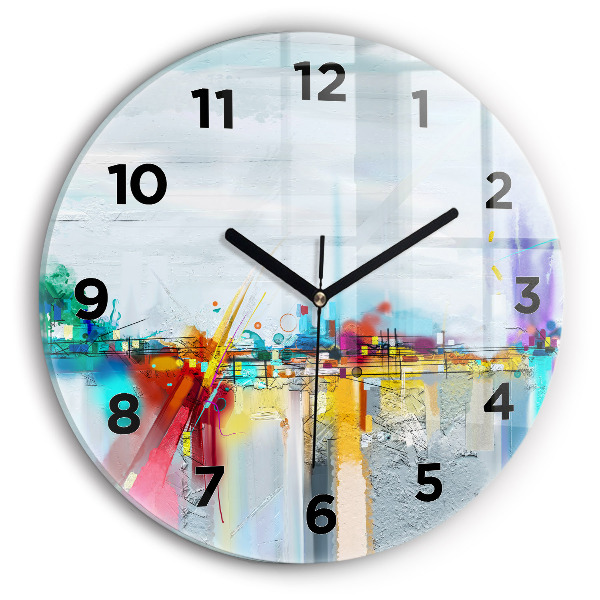 Orologio rotondo in vetro Ponte astratto