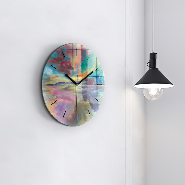 Orologio rotondo in vetro Paesaggio astratto