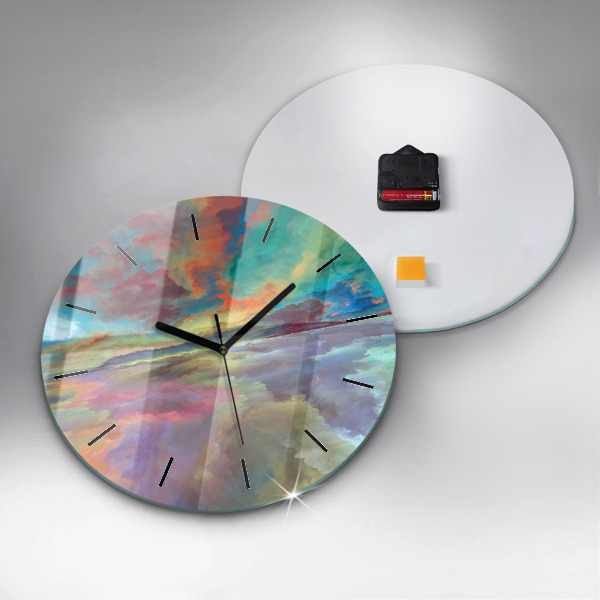 Orologio rotondo in vetro Paesaggio astratto