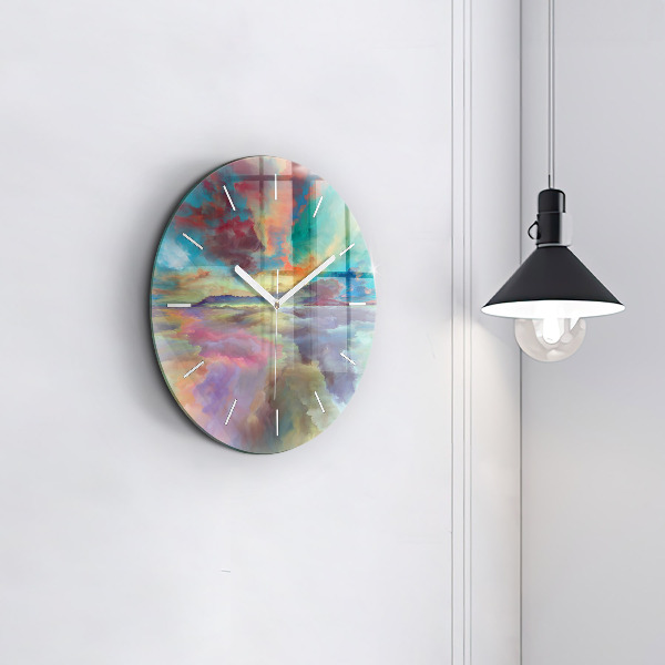 Orologio rotondo in vetro Paesaggio astratto