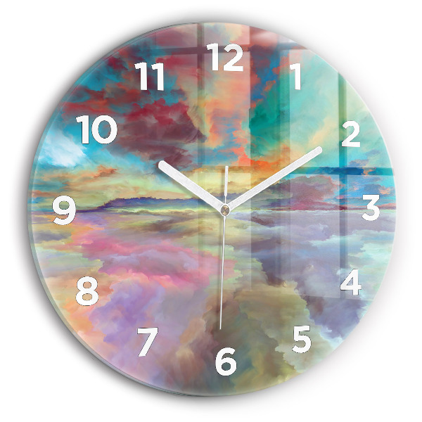 Orologio rotondo in vetro Paesaggio astratto