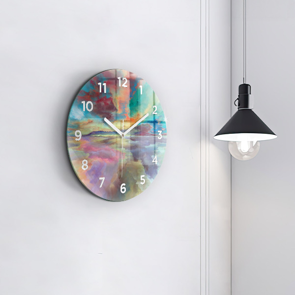 Orologio rotondo in vetro Paesaggio astratto