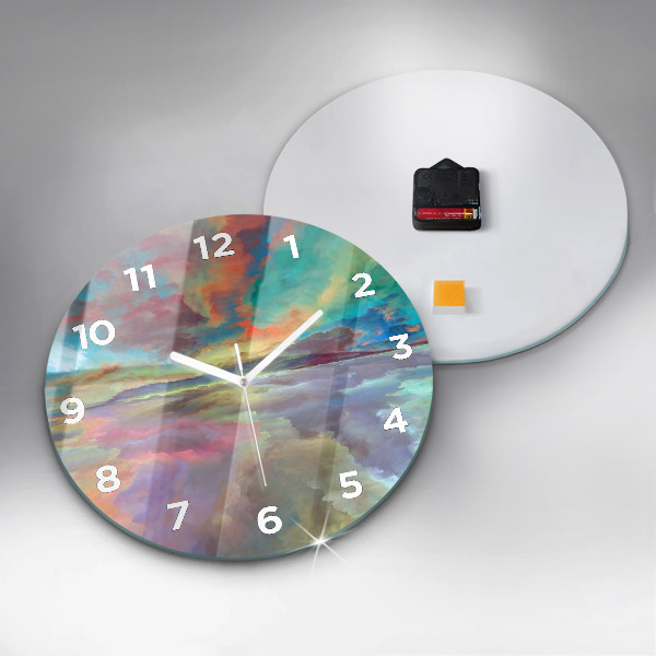 Orologio rotondo in vetro Paesaggio astratto