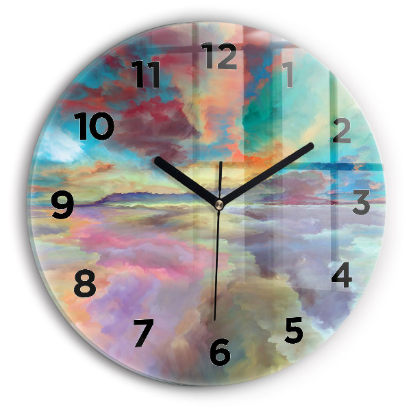 Orologio rotondo in vetro Paesaggio astratto
