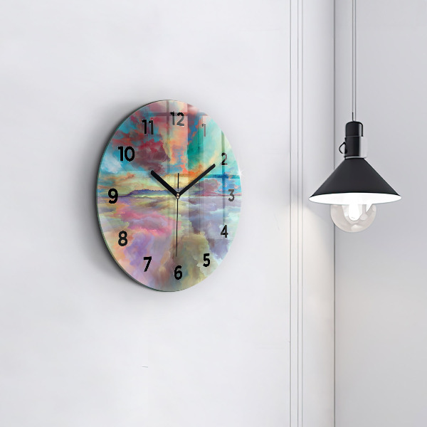 Orologio rotondo in vetro Paesaggio astratto