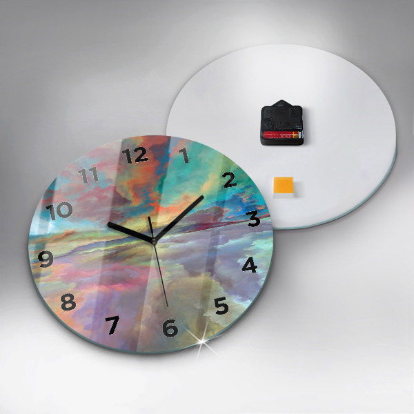 Orologio rotondo in vetro Paesaggio astratto