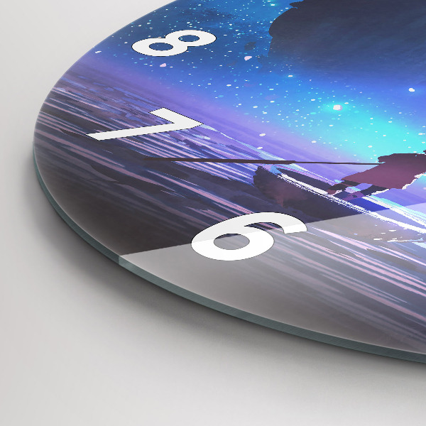 Orologio rotondo in vetro Nave a vela di fantasia