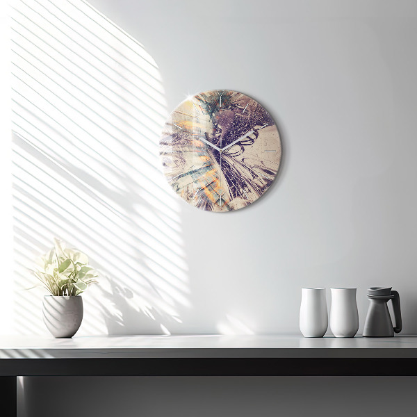Orologio rotondo in vetro Meccanismo astratto