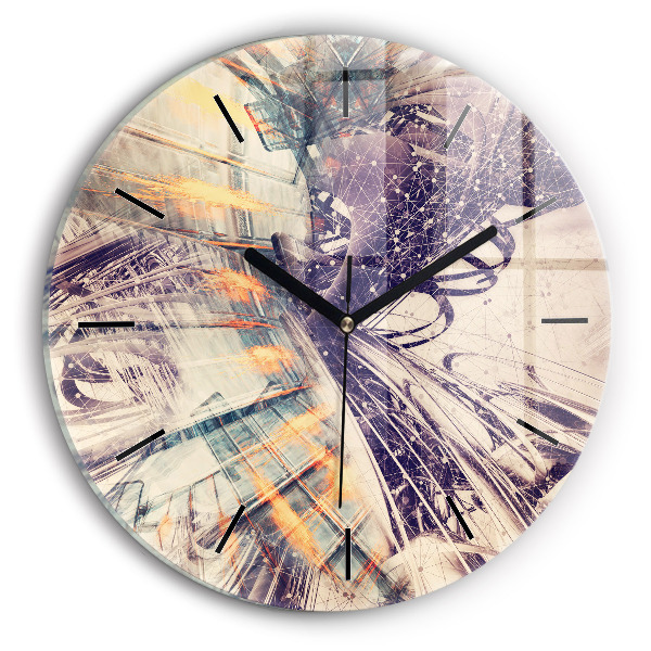 Orologio rotondo in vetro Meccanismo astratto