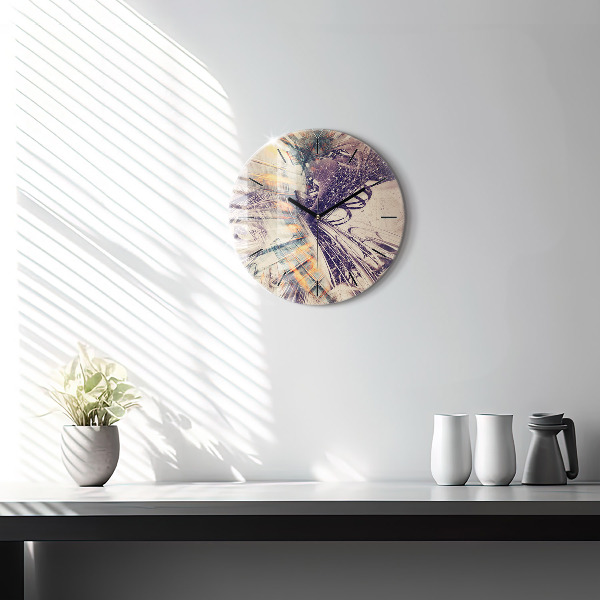 Orologio rotondo in vetro Meccanismo astratto