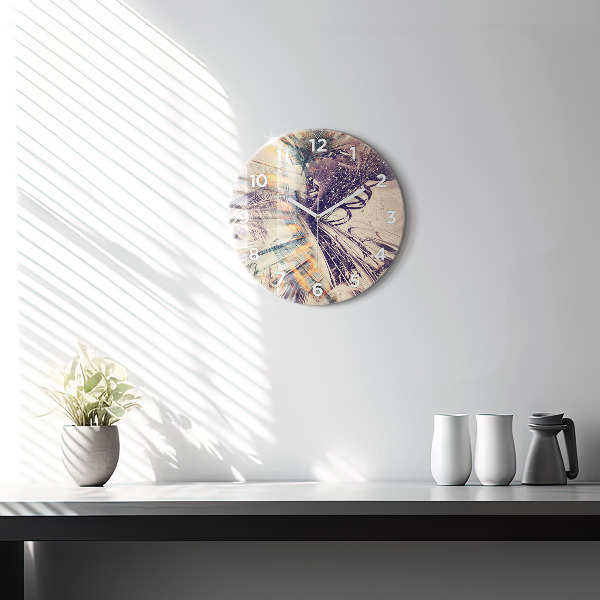 Orologio rotondo in vetro Meccanismo astratto
