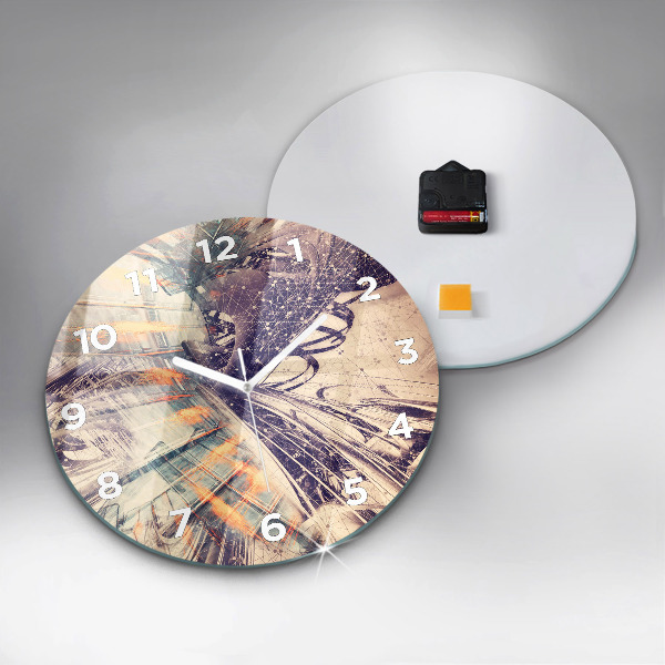 Orologio rotondo in vetro Meccanismo astratto