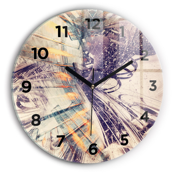 Orologio rotondo in vetro Meccanismo astratto