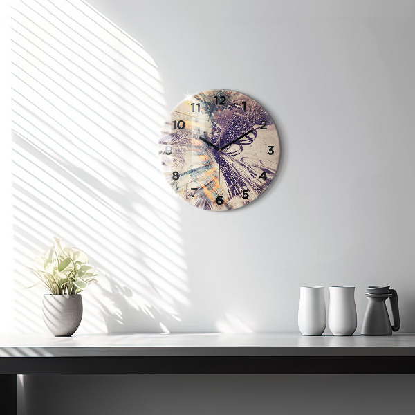 Orologio rotondo in vetro Meccanismo astratto