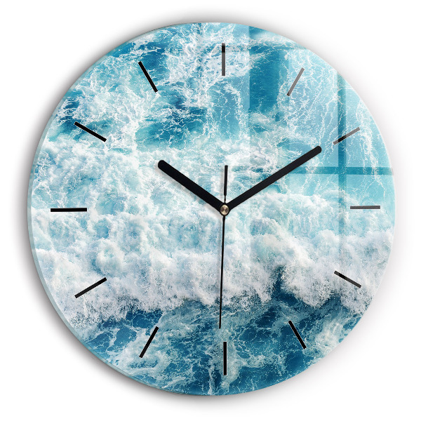 Orologio rotondo in vetro Onde del mare