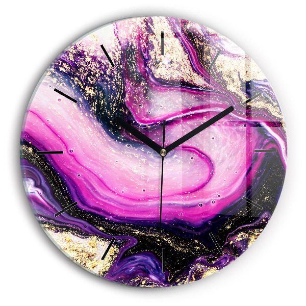 Orologio rotondo in vetro Marmo astratto