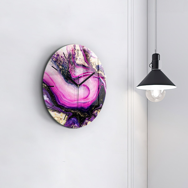 Orologio rotondo in vetro Marmo astratto