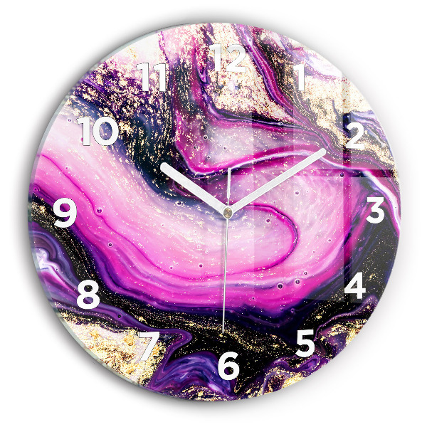 Orologio rotondo in vetro Marmo astratto