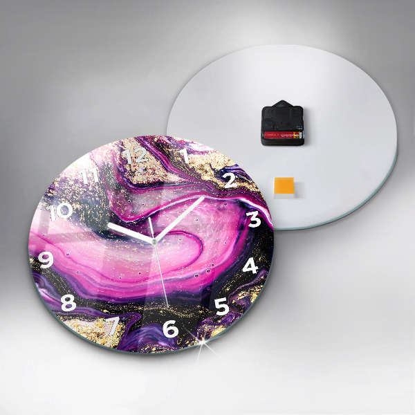 Orologio rotondo in vetro Marmo astratto