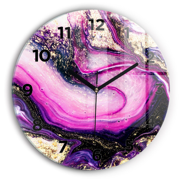 Orologio rotondo in vetro Marmo astratto