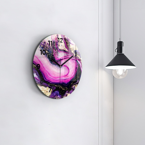 Orologio rotondo in vetro Marmo astratto