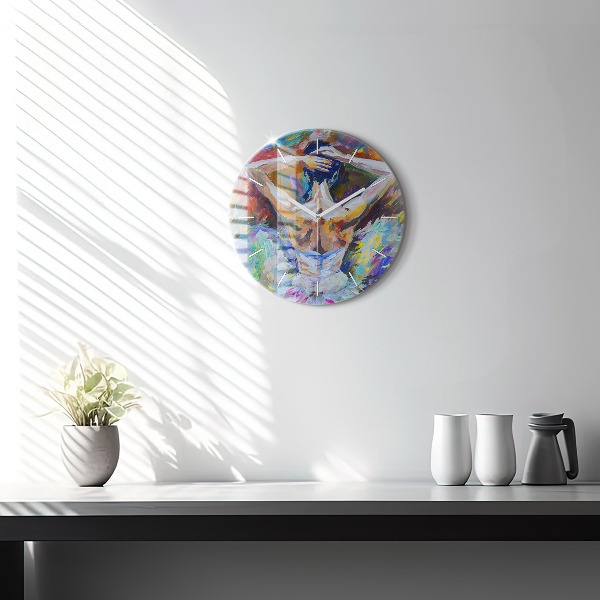 Orologio rotondo in vetro Ballerina dipinta