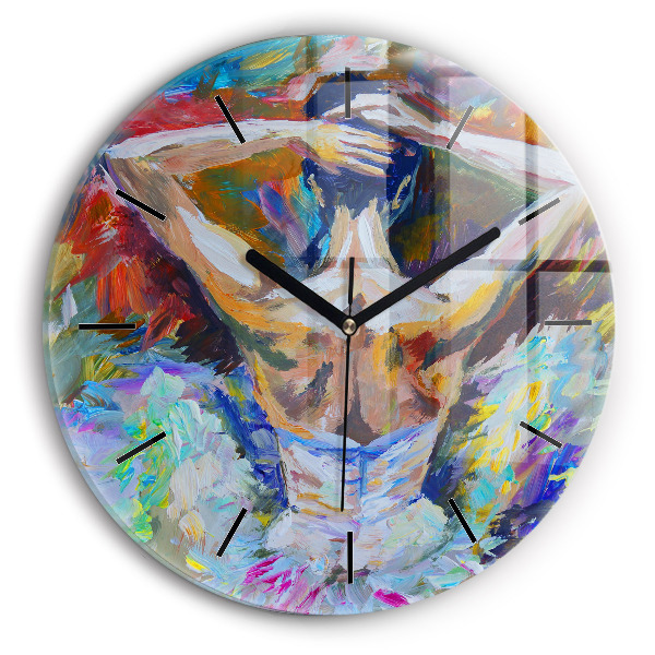 Orologio rotondo in vetro Ballerina dipinta