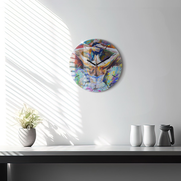 Orologio rotondo in vetro Ballerina dipinta