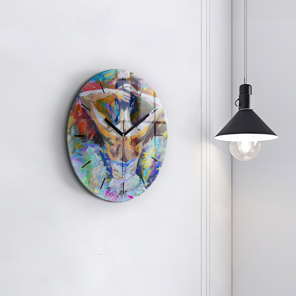 Orologio rotondo in vetro Ballerina dipinta