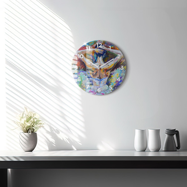 Orologio rotondo in vetro Ballerina dipinta