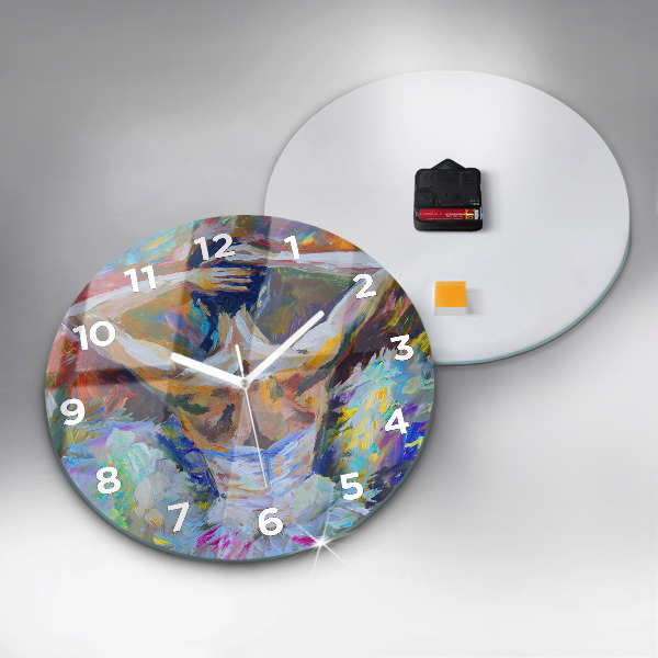 Orologio rotondo in vetro Ballerina dipinta