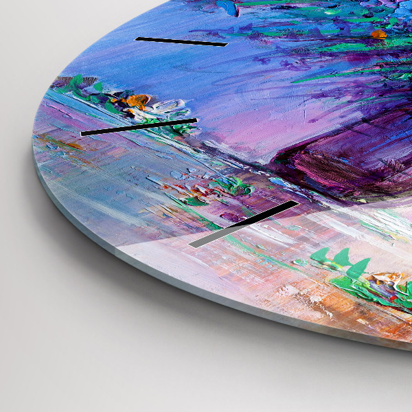 Orologio rotondo in vetro Fiori in un vaso