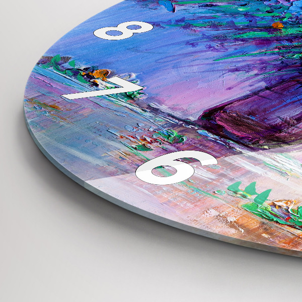 Orologio rotondo in vetro Fiori in un vaso