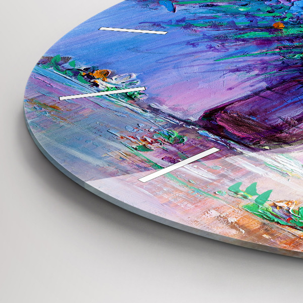 Orologio rotondo in vetro Fiori in un vaso